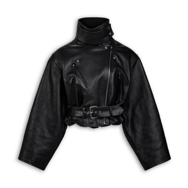 Alaïa Layered Leather Biker Jacket - ALAÏA Jackets - Laser Cut Luxury - Shop at Coveti