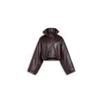 Alaïa Layered Leather Bomber Jacket - ALAÏA Jackets - Laser Cut Luxury - Shop at Coveti