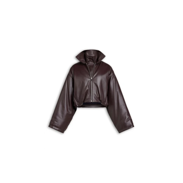 Alaia Layered Leather Bomber Jacket