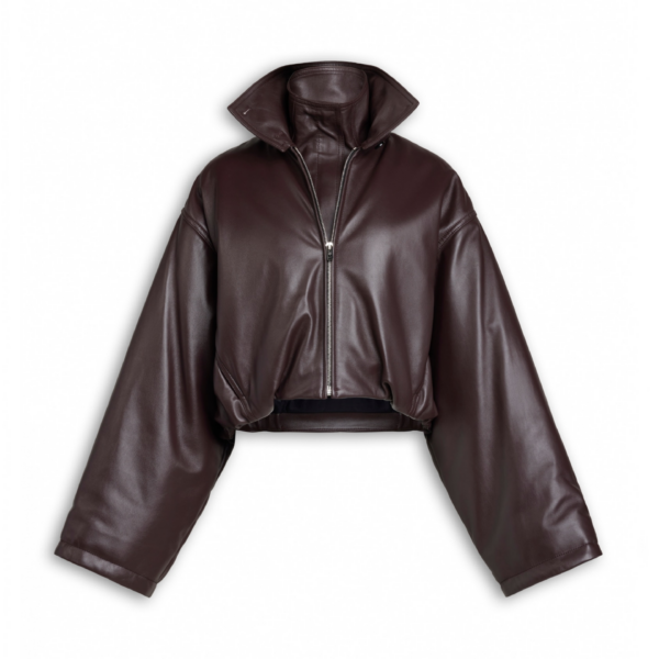 Alaïa Layered Leather Bomber Jacket - ALAÏA Jackets - Laser Cut Luxury - Shop at Coveti