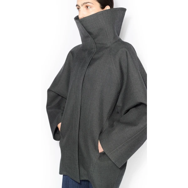 Alaia Layered Wool Coat, view 4