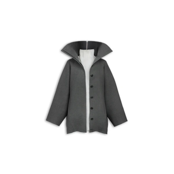 Alaia Layered Wool Coat, view 6