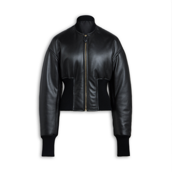 Alaïa Leather Cinched Bomber - ALAÏA Jackets - Laser Cut Luxury - Shop at Coveti