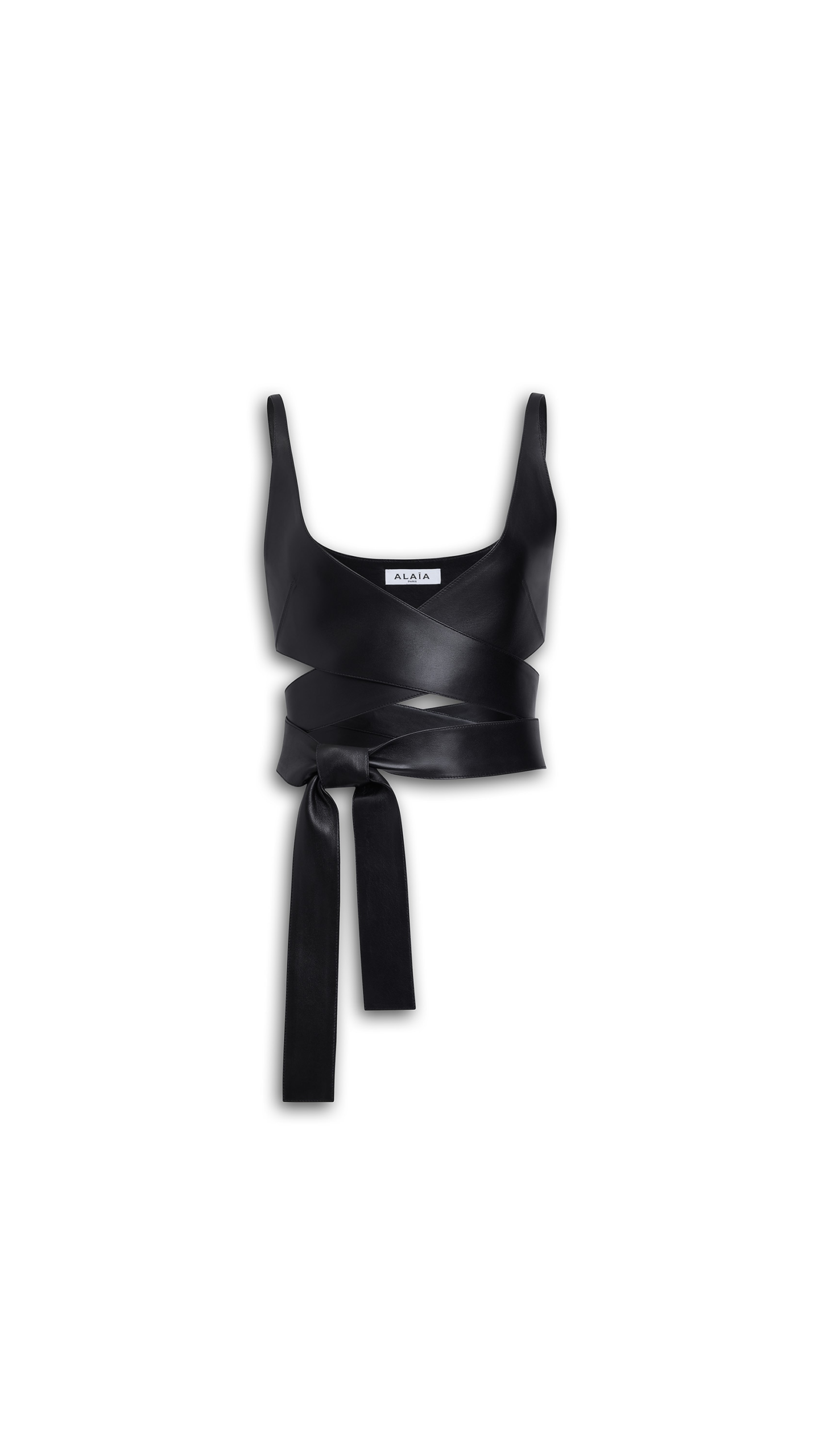 Alaïa Leather Criss Cross Top - ALAÏA Tops - Laser Cut Luxury - Shop at Coveti Alaïa Leather Criss Cross Top - ALAÏA Tops - Laser Cut Luxury - Shop at Coveti