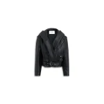 Alaïa Leather Hooded Biker Jacket - ALAÏA Jackets - Laser Cut Luxury - Shop at Coveti