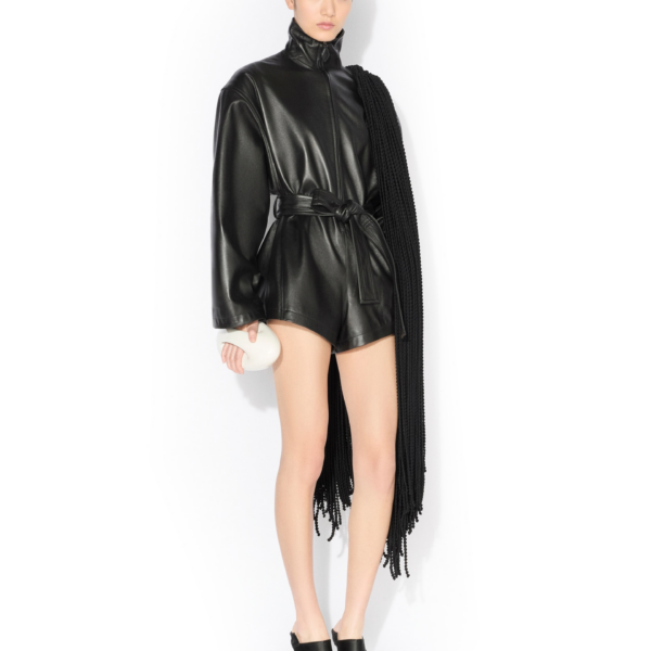 Alaïa Leather Short Jumpsuit - ALAÏA Jumpsuit - Laser Cut Luxury - Shop at Coveti