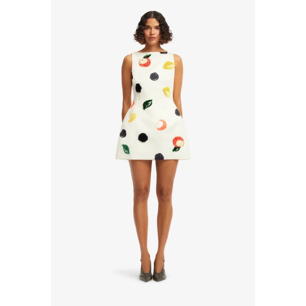 Leo Lin Ali Embellished Boat Neck Mini Dress  - Leo Lin Dress - Australian Luxury Fashion - Shop at Coveti