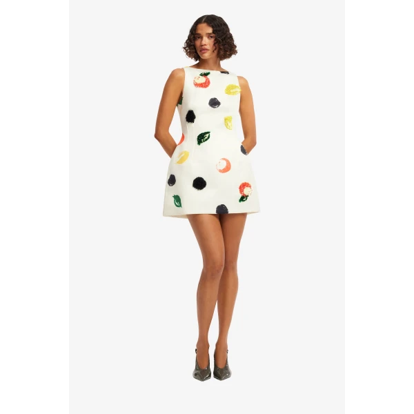 Leo Lin Ali Embellished Boat Neck Mini Dress  - Leo Lin Dress - Australian Luxury Fashion - Shop at Coveti