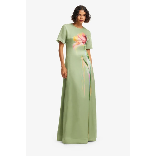 Leo Lin Alice Short Sleeve Maxi Dress  - Leo Lin Dress - Australian Luxury Fashion - Shop at Coveti