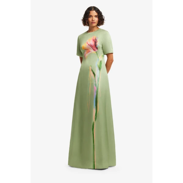 Leo Lin Alice Short Sleeve Maxi Dress  - Leo Lin Dress - Australian Luxury Fashion - Shop at Coveti
