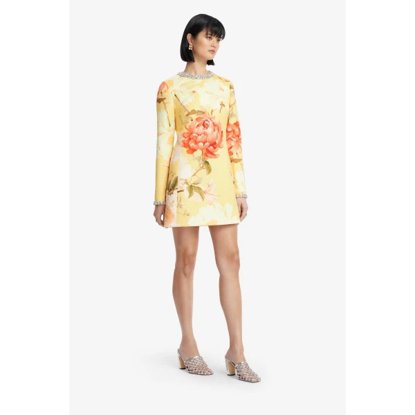 Leo Lin Aliza Embellished Long Sleeve Mini Dress  - Leo Lin Dress - Australian Luxury Fashion - Shop at Coveti