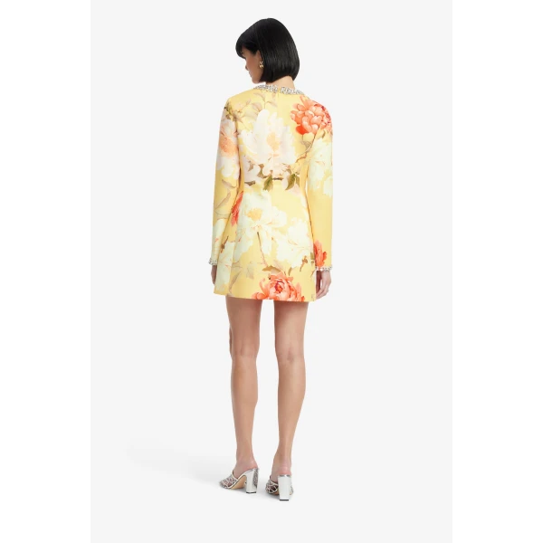 Leo Lin Aliza Embellished Long Sleeve Mini Dress  - Leo Lin Dress - Australian Luxury Fashion - Shop at Coveti