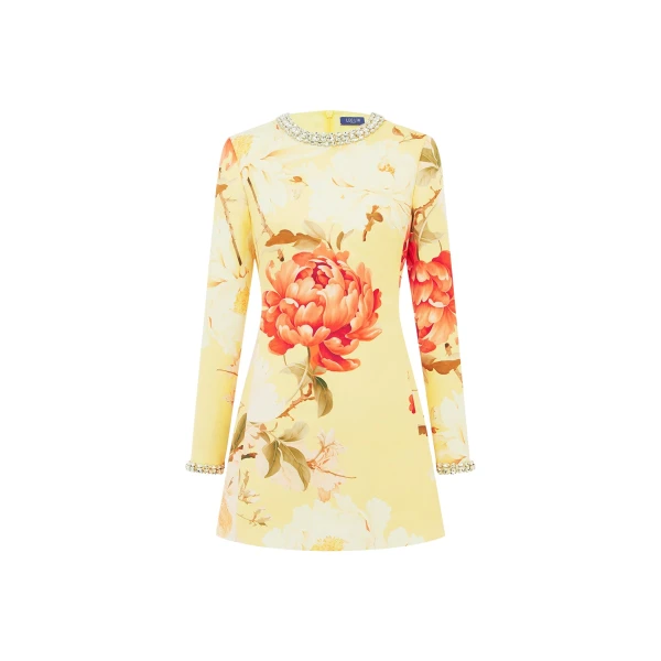 Leo Lin Aliza Embellished Long Sleeve Mini Dress  - Leo Lin Dress - Australian Luxury Fashion - Shop at Coveti