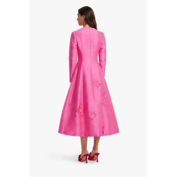 Leo Lin Amira Long Sleeve Petal Midi Dress  - Leo Lin Dress - Australian Luxury Fashion - Shop at Coveti