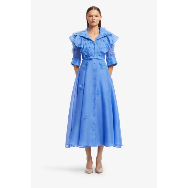 Leo Lin Anya Petal Midi Dress  - Leo Lin Dress - Australian Luxury Fashion - Shop at Coveti