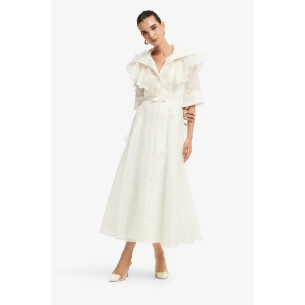 Leo Lin Anya Petal Midi Dress  - Leo Lin Dress - Australian Luxury Fashion - Shop at Coveti