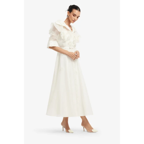 Leo Lin Anya Petal Midi Dress  - Leo Lin Dress - Australian Luxury Fashion - Shop at Coveti