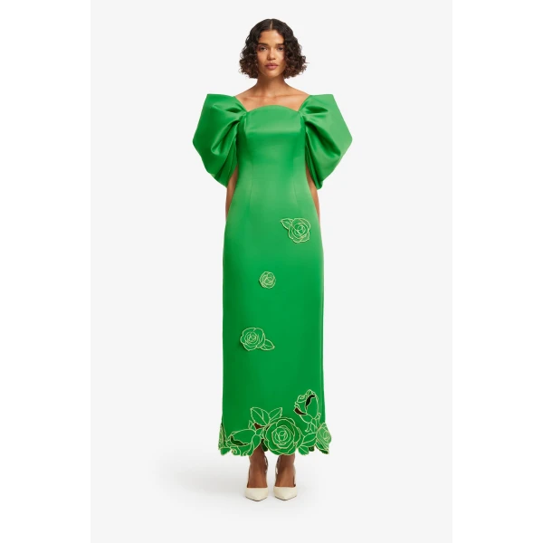 Leo Lin Arabella Appliqué Maxi Dress  - Leo Lin Dress - Australian Luxury Fashion - Shop at Coveti