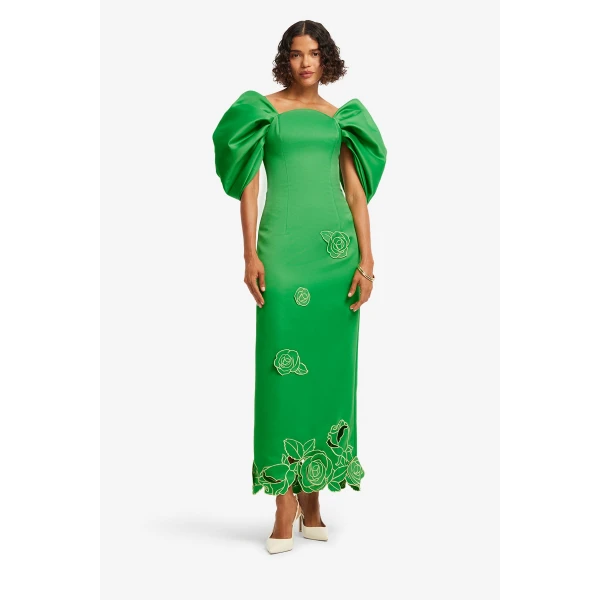 Leo Lin Arabella Appliqué Maxi Dress  - Leo Lin Dress - Australian Luxury Fashion - Shop at Coveti
