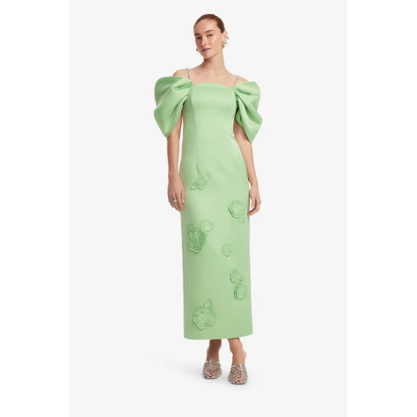 Leo Lin Arabella Appliqué Maxi Dress  - Leo Lin Dress - Australian Luxury Fashion - Shop at Coveti