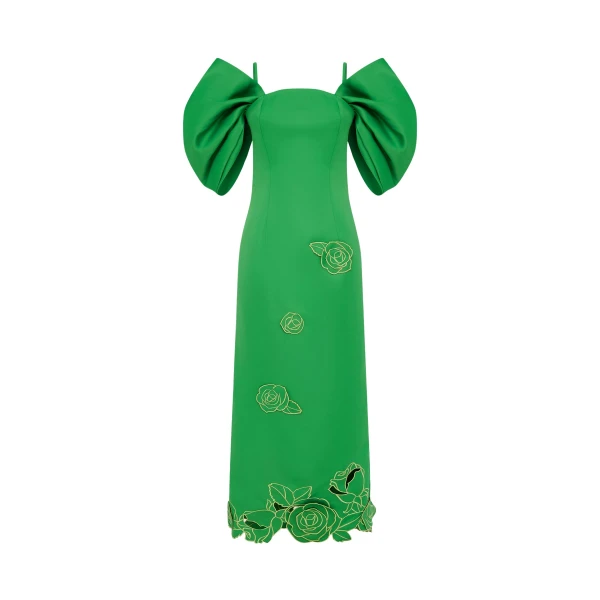 Leo Lin Arabella Appliqué Maxi Dress  - Leo Lin Dress - Australian Luxury Fashion - Shop at Coveti
