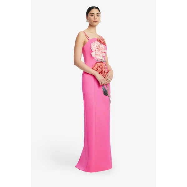 Leo Lin Arianna Appliqué Floral Maxi Dress  - Leo Lin Dress - Australian Luxury Fashion - Shop at Coveti