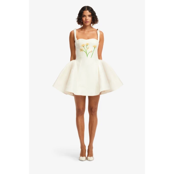 Leo Lin Ariel Embellished Wool Mini Dress  - Leo Lin Dress - Australian Luxury Fashion - Shop at Coveti