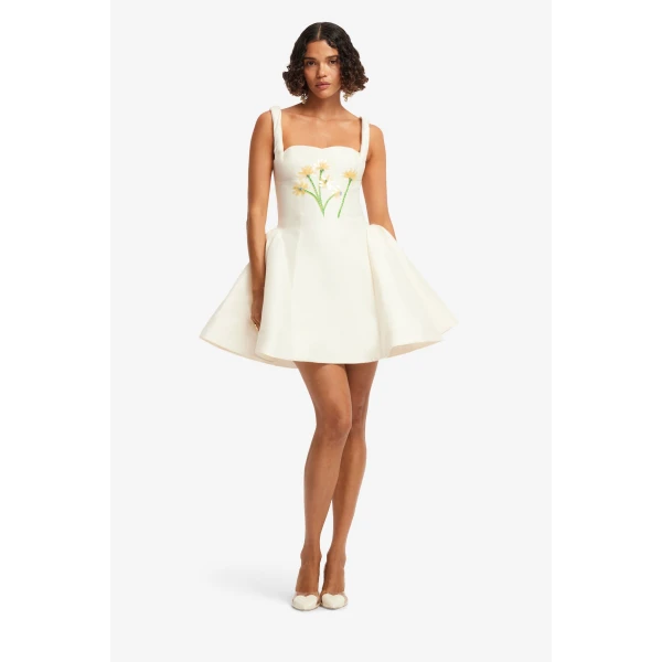 Leo Lin Ariel Embellished Wool Mini Dress  - Leo Lin Dress - Australian Luxury Fashion - Shop at Coveti