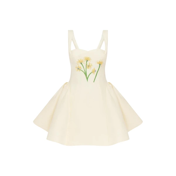 Leo Lin Ariel Embellished Wool Mini Dress  - Leo Lin Dress - Australian Luxury Fashion - Shop at Coveti