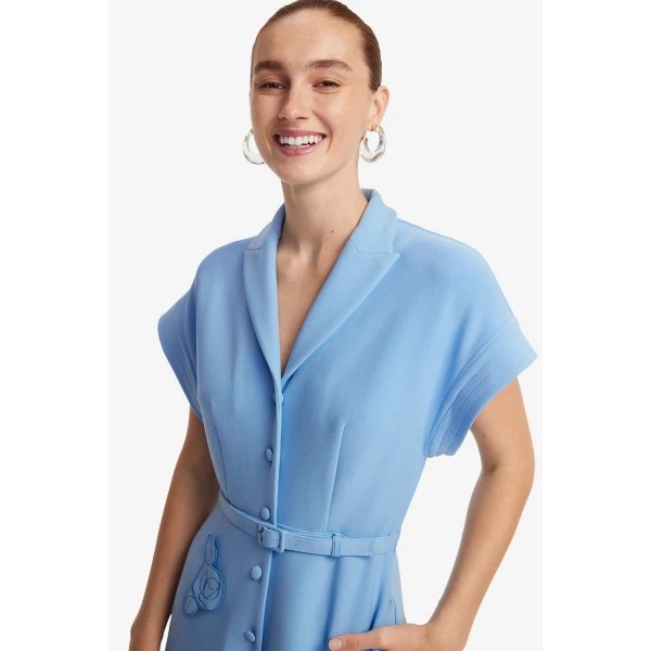 Leo Lin Aubrey Appliqué Shirt Midi Dress  - Leo Lin Dress - Australian Luxury Fashion - Shop at Coveti