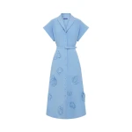Leo Lin Aubrey Appliqué Shirt Midi Dress  - Leo Lin Dress - Australian Luxury Fashion - Shop at Coveti
