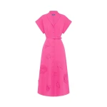 Leo Lin Aubrey Appliqué Shirt Midi Dress  - Leo Lin Dress - Australian Luxury Fashion - Shop at Coveti