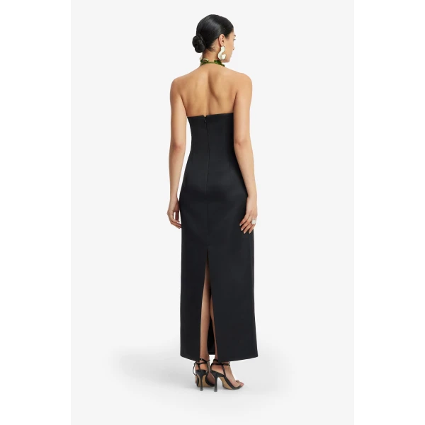 Leo Lin Ava Halterneck Appliqué Floral Bustier Maxi Dress  - Leo Lin Dress - Australian Luxury Fashion - Shop at Coveti