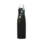 Leo Lin Ava Halterneck Appliqué Floral Bustier Maxi Dress  - Leo Lin Dress - Australian Luxury Fashion - Shop at Coveti