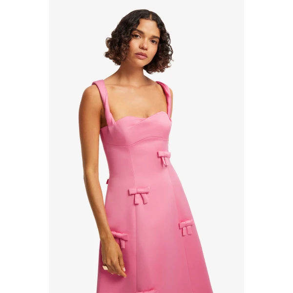 Leo Lin Beatrice Bow Midi Dress  - Leo Lin Dress - Australian Luxury Fashion - Shop at Coveti