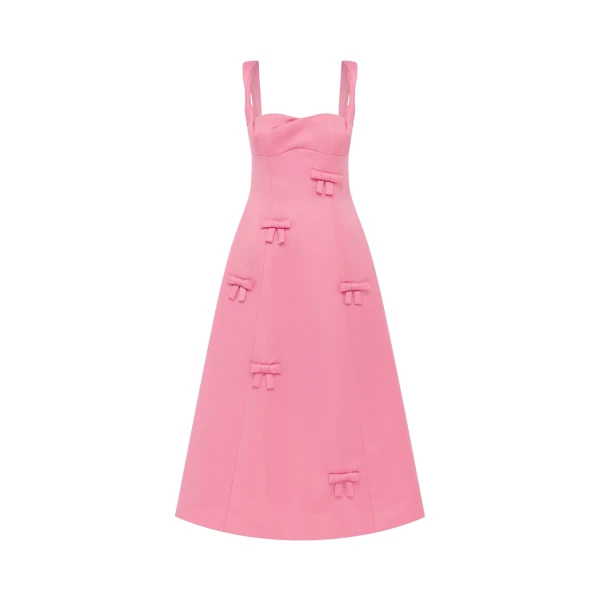 Leo Lin Beatrice Bow Midi Dress  - Leo Lin Dress - Australian Luxury Fashion - Shop at Coveti