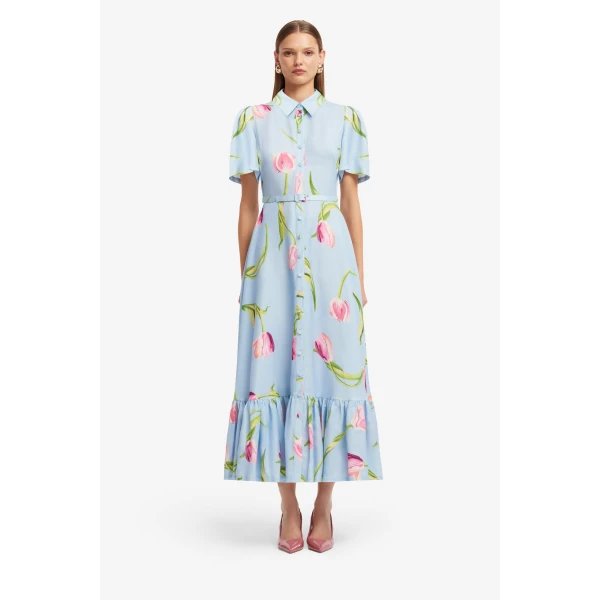 Leo Lin Becca Short Sleeve Midi Dress  - Leo Lin Dress - Australian Luxury Fashion - Shop at Coveti