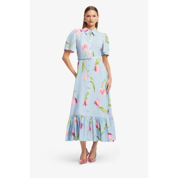 Leo Lin Becca Short Sleeve Midi Dress  - Leo Lin Dress - Australian Luxury Fashion - Shop at Coveti