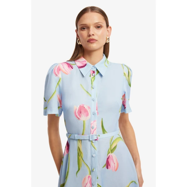 Leo Lin Becca Short Sleeve Midi Dress  - Leo Lin Dress - Australian Luxury Fashion - Shop at Coveti