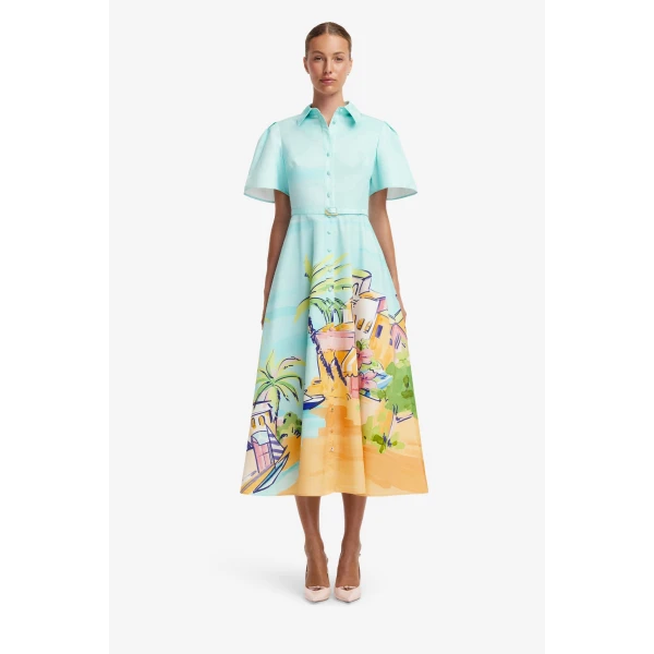 Leo Lin Bianca Short Sleeve Midi Dress  - Leo Lin Dress - Australian Luxury Fashion - Shop at Coveti