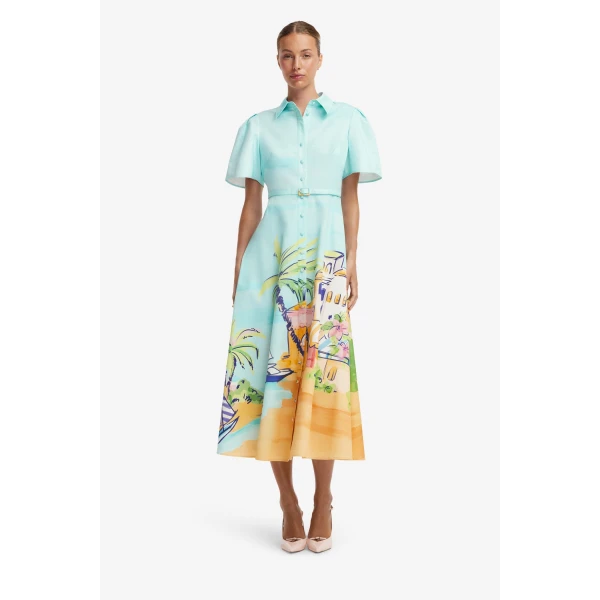 Leo Lin Bianca Short Sleeve Midi Dress  - Leo Lin Dress - Australian Luxury Fashion - Shop at Coveti
