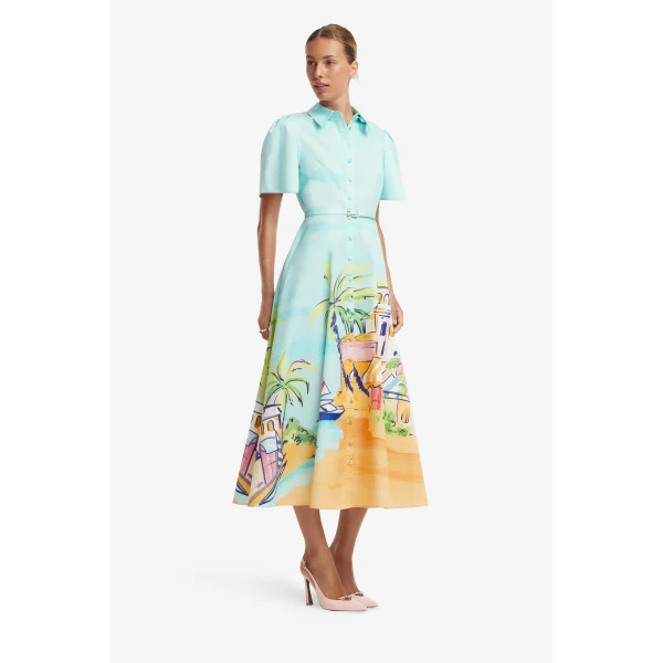 Leo Lin Bianca Short Sleeve Midi Dress  - Leo Lin Dress - Australian Luxury Fashion - Shop at Coveti