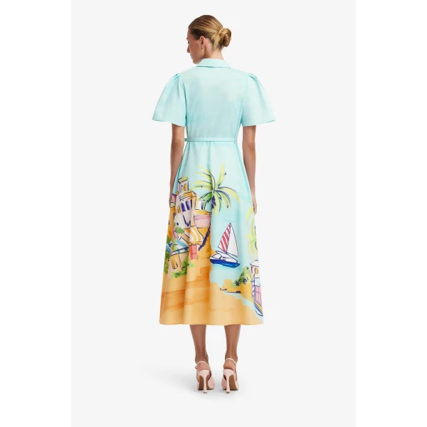 Leo Lin Bianca Short Sleeve Midi Dress  - Leo Lin Dress - Australian Luxury Fashion - Shop at Coveti