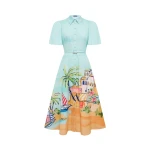 Leo Lin Bianca Short Sleeve Midi Dress  - Leo Lin Dress - Australian Luxury Fashion - Shop at Coveti