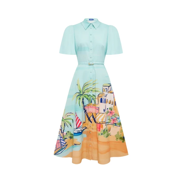 Leo Lin Bianca Short Sleeve Midi Dress  - Leo Lin Dress - Australian Luxury Fashion - Shop at Coveti