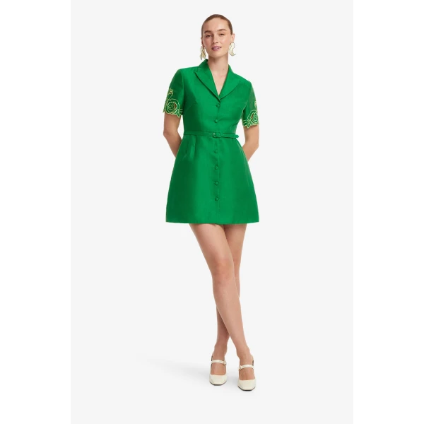 Leo Lin Brigitte Appliqué Mini Dress  - Leo Lin Dress - Australian Luxury Fashion - Shop at Coveti