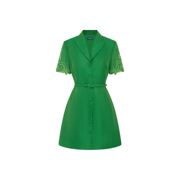 Leo Lin Brigitte Appliqué Mini Dress  - Leo Lin Dress - Australian Luxury Fashion - Shop at Coveti