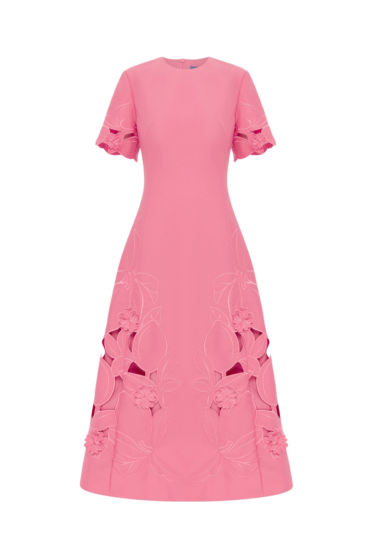 Leo Lin Caroline Appliqué Short Sleeve Midi Dress