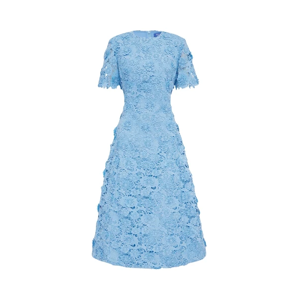 Leo Lin Caroline Lace Short Sleeves Midi Dress  - Leo Lin Dress - Australian Luxury Fashion - Shop at Coveti