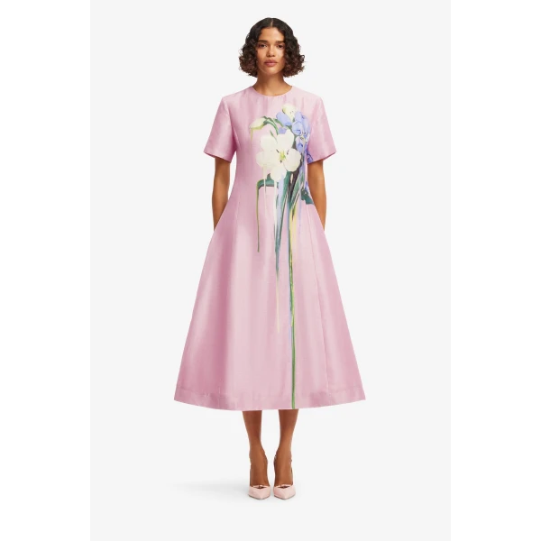 Leo Lin Caroline Short Sleeve Midi Dress  - Leo Lin Dress - Australian Luxury Fashion - Shop at Coveti